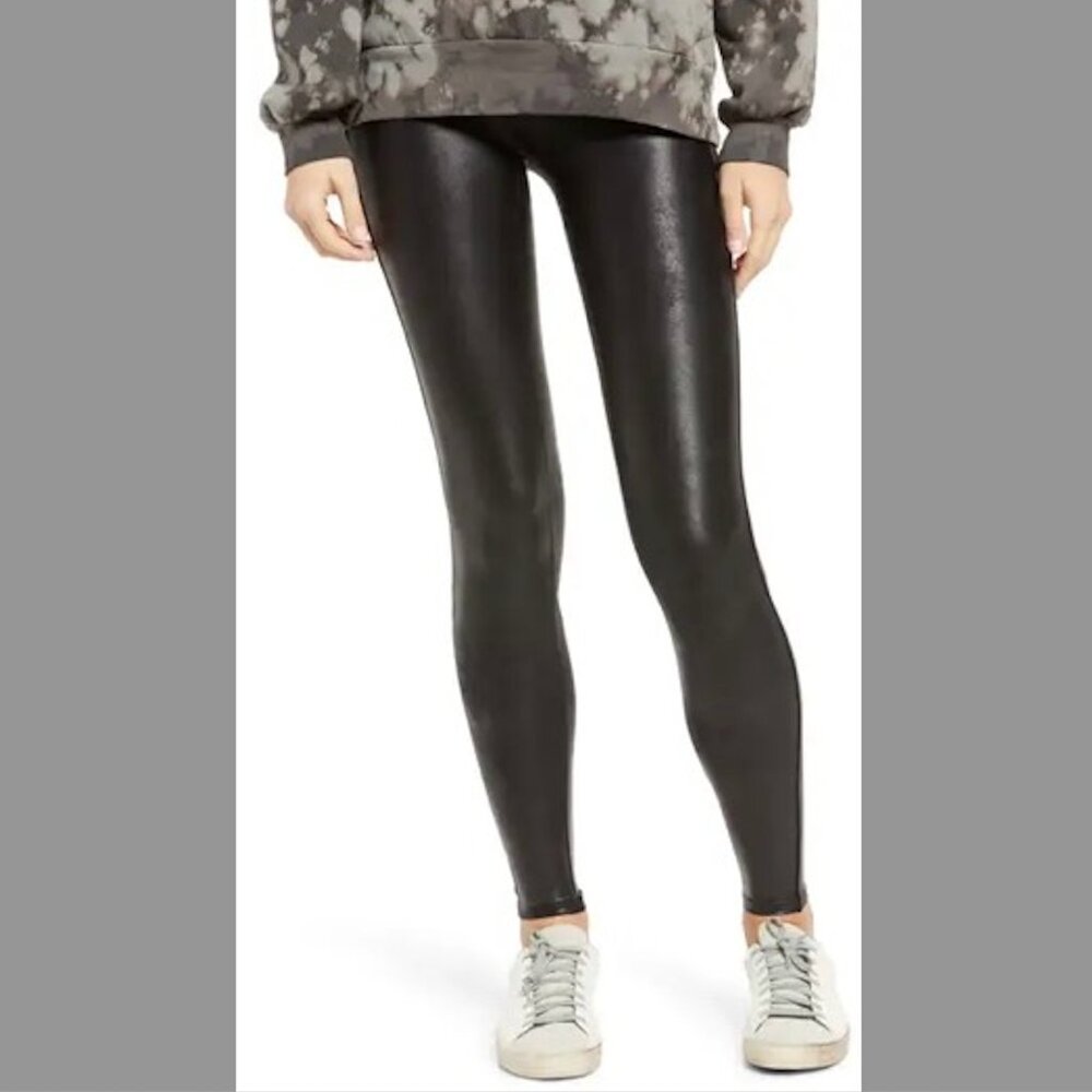 Spanx Faux Leather Leggings / Very Black / Large / NWT